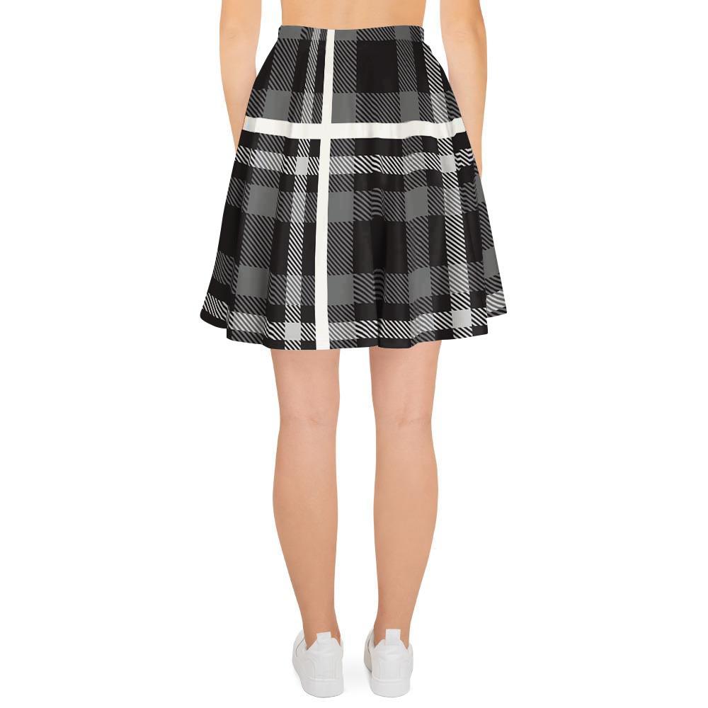 Grey Plaid Tartan Women's Skirt-grizzshop