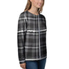 Grey Plaid Tartan Women's Sweatshirt-grizzshop