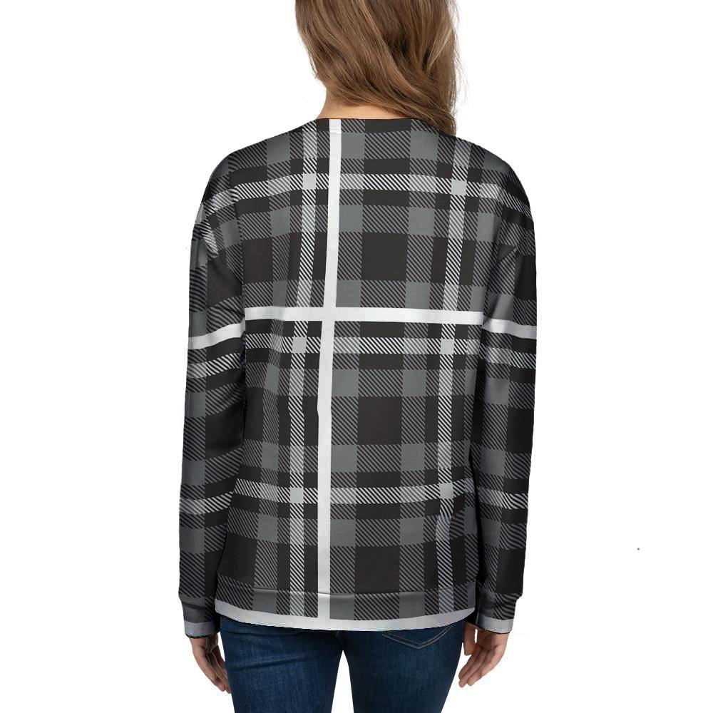 Grey Plaid Tartan Women's Sweatshirt-grizzshop