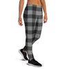 Grey Plaid Women's Joggers-grizzshop