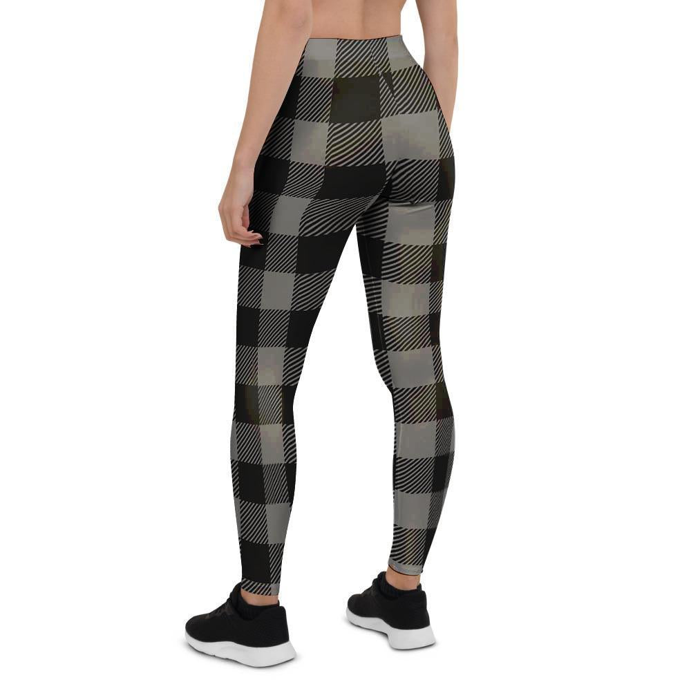 Grey Plaid Women's Leggings-grizzshop