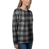 Grey Plaid Women's Sweatshirt-grizzshop