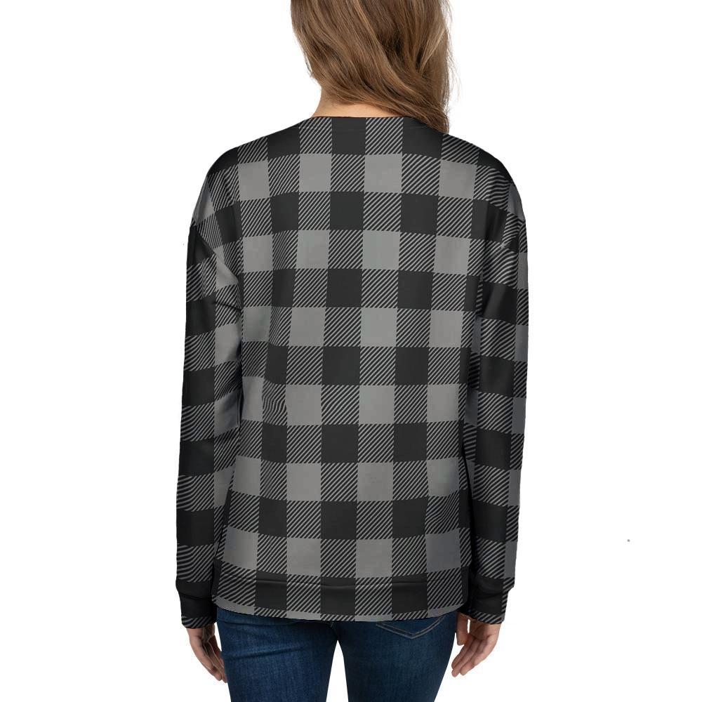 Grey Plaid Women's Sweatshirt-grizzshop