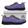 Grey Purple And White Tattersall Print Pattern Black Sneaker-grizzshop