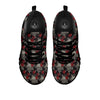 Grey Skull Red Rose Print Pattern Black Sneaker-grizzshop