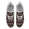 Grey Skull Red Rose Print Pattern White Athletic Shoes-grizzshop