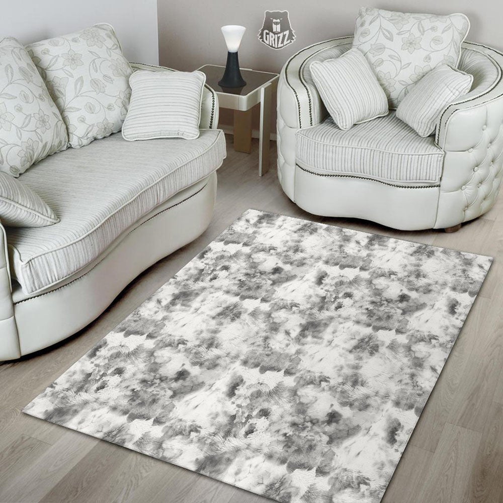 Grey Smoke Marble Print Pattern Floor Mat-grizzshop