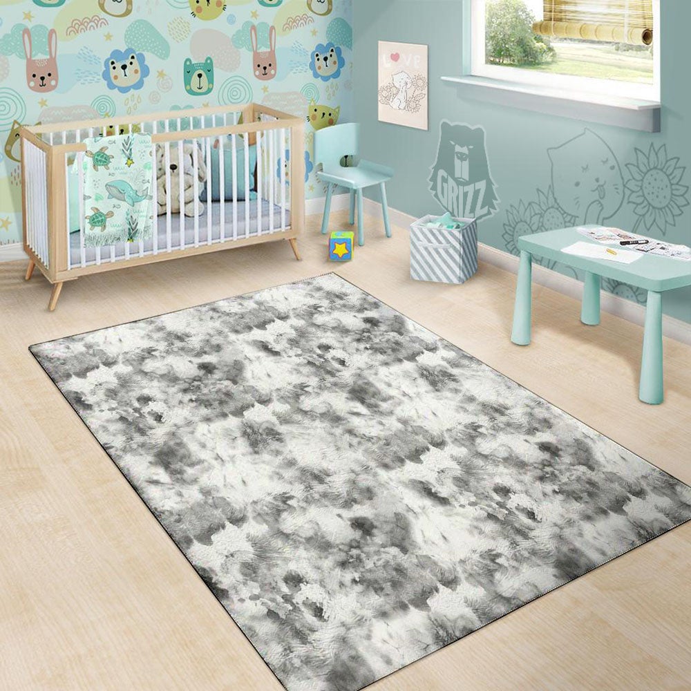 Grey Smoke Marble Print Pattern Floor Mat-grizzshop
