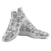 Grey Smoke Marble Print Pattern White Athletic Shoes-grizzshop