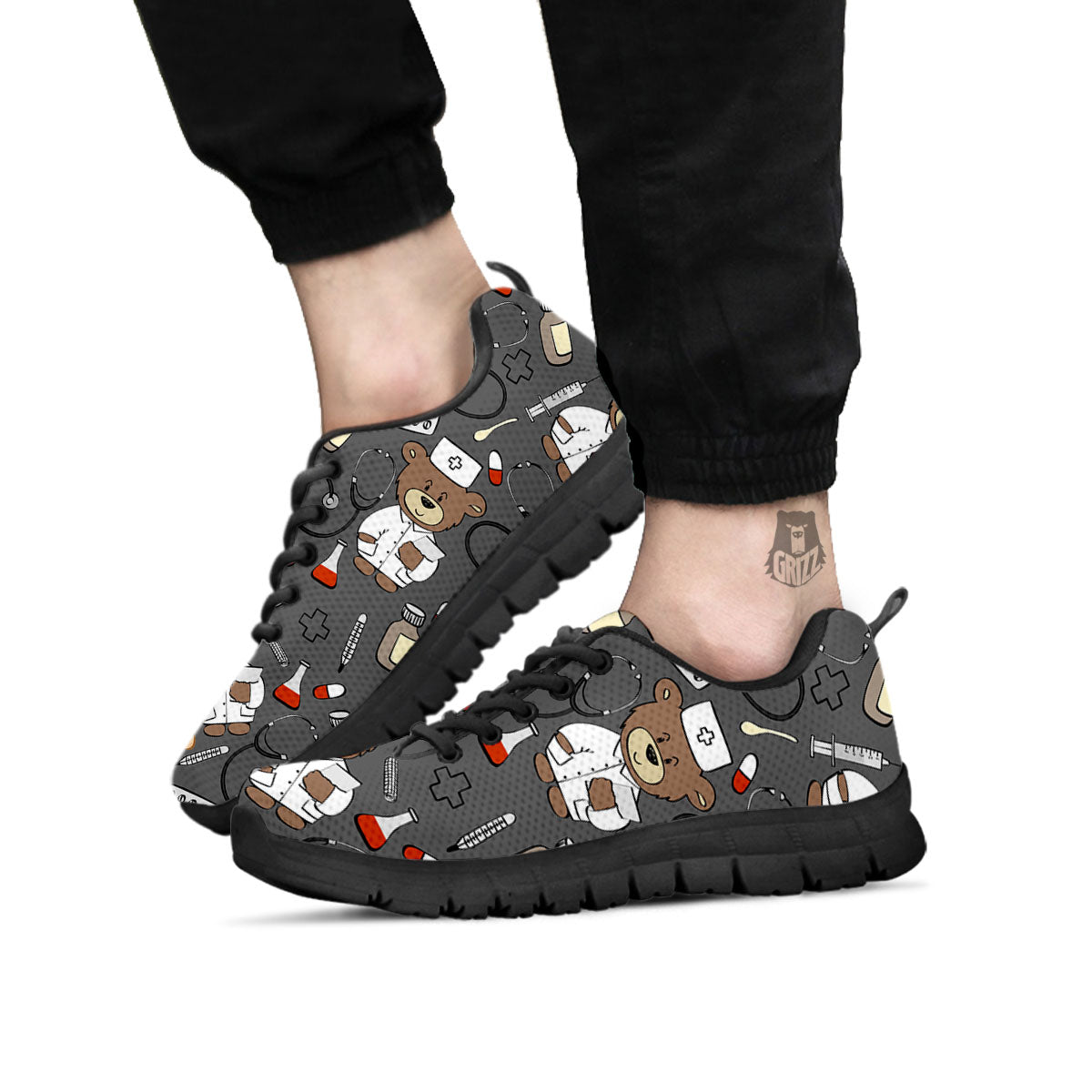 Grey Teddy Bear Nurse - Sneakers-grizzshop