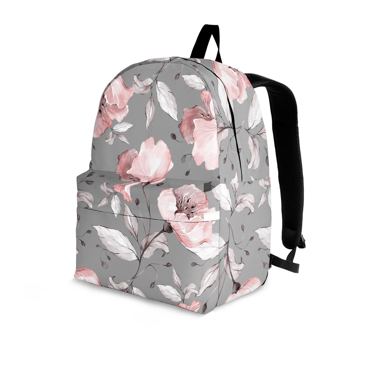 Grey Vintage Floral Print Backpack-grizzshop