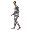 Grey Wave Striped Print Men's Pajamas-grizzshop