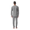 Grey Wave Striped Print Men's Pajamas-grizzshop