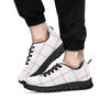 Grey White And Purple Tattersall Print Pattern Black Sneaker-grizzshop