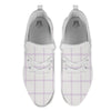 Grey White And Purple Tattersall Print Pattern White Athletic Shoes-grizzshop