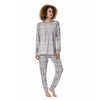 Grey White And Purple Tattersall Print Pattern Women's Pajamas-grizzshop