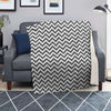 Grey Zigzag Print Pattern Blanket-grizzshop