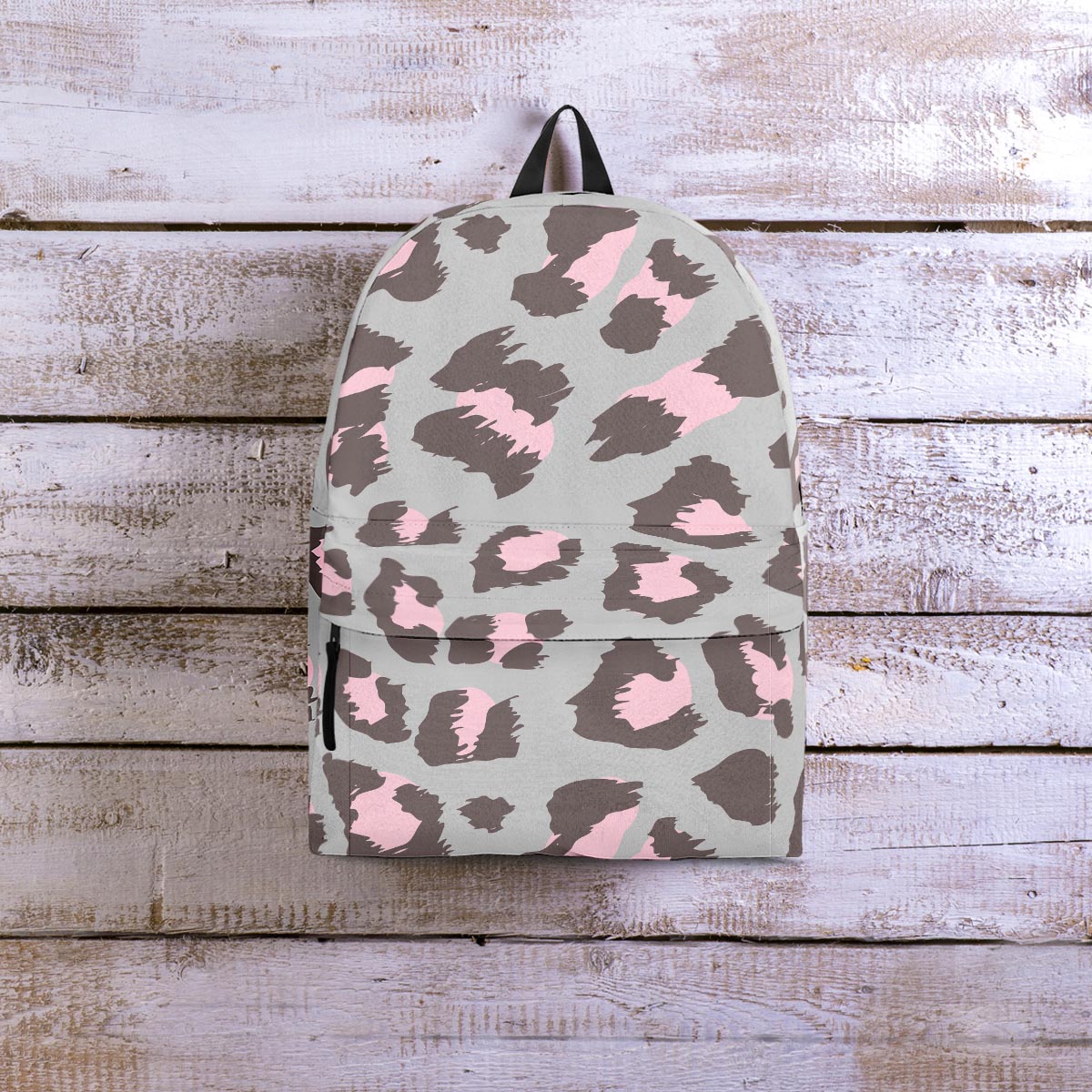 Grey and Pink Leopard Backpack-grizzshop