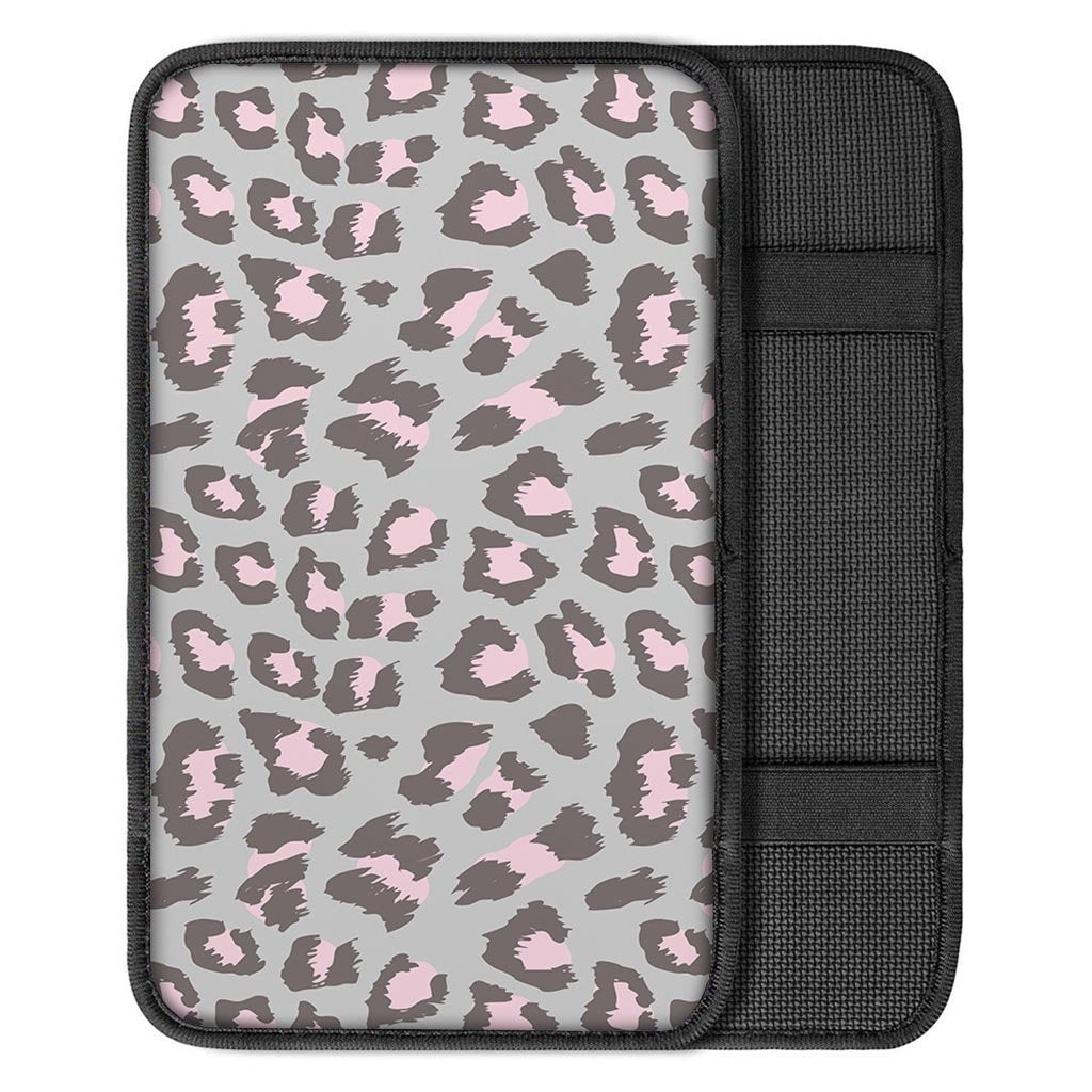 Grey and Pink Leopard Car Console Cover-grizzshop