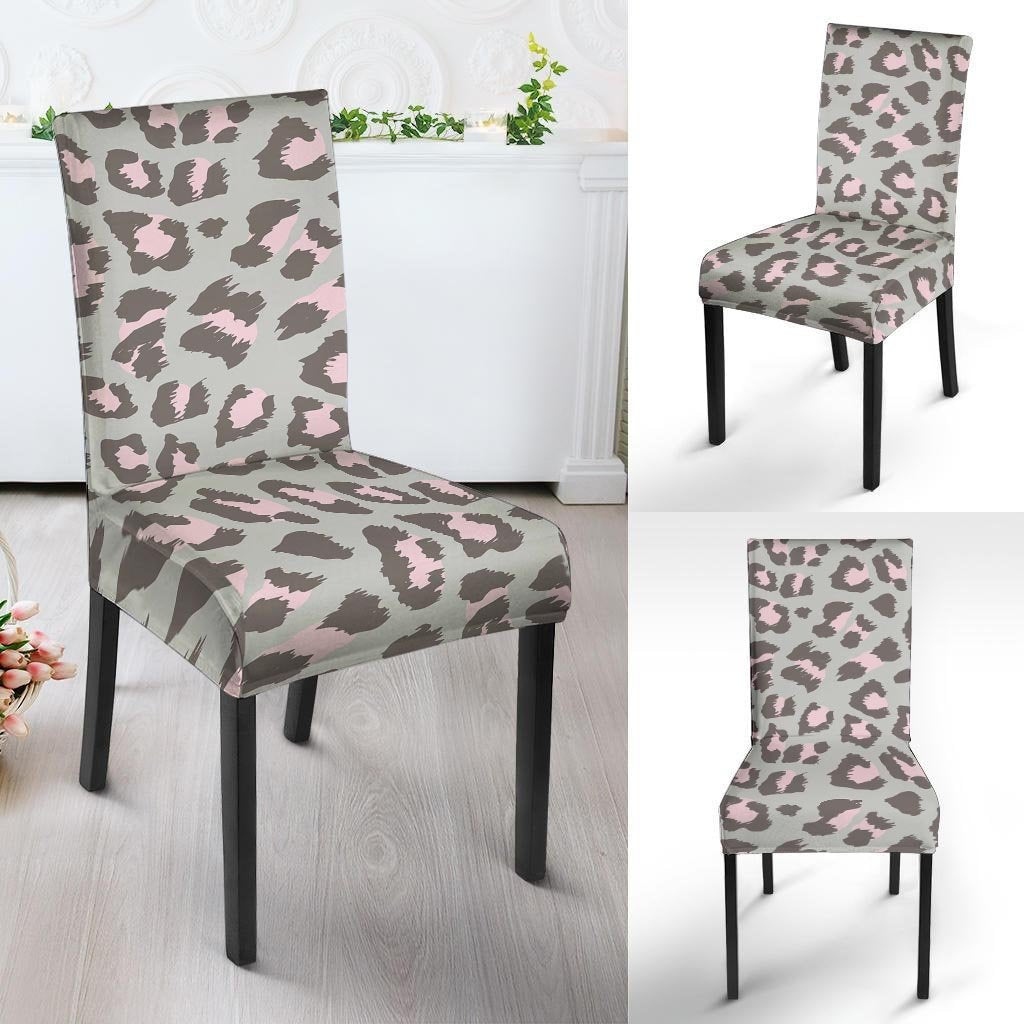 Grey and Pink Leopard Chair Cover-grizzshop