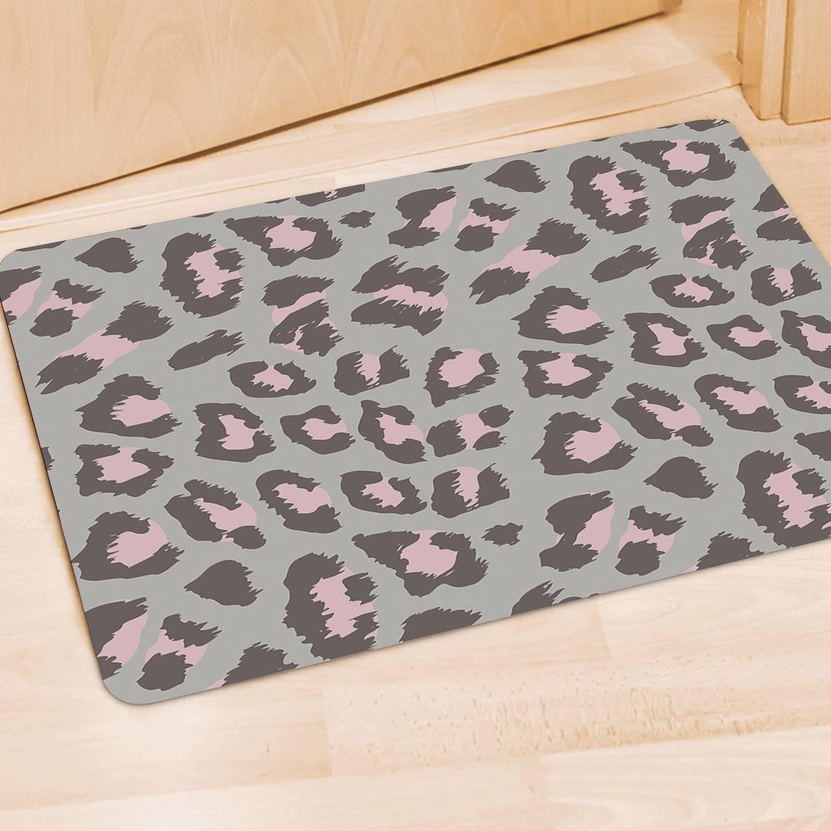 Grey and Pink Leopard Door Mat-grizzshop