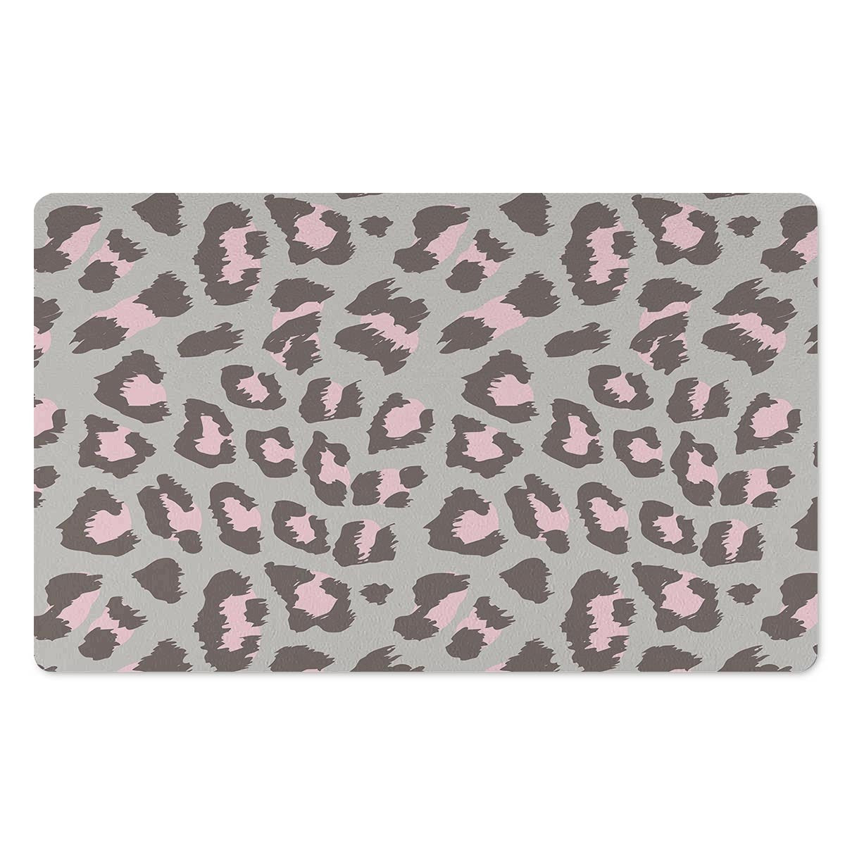 Grey and Pink Leopard Door Mat-grizzshop