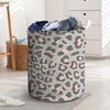 Grey and Pink Leopard Laundry Basket-grizzshop