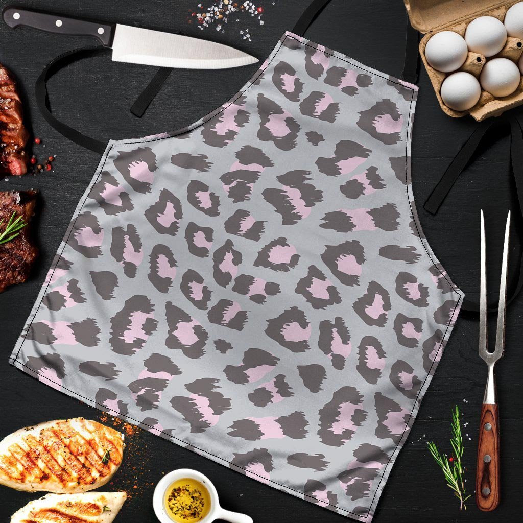 Grey and Pink Leopard Men's Apron-grizzshop