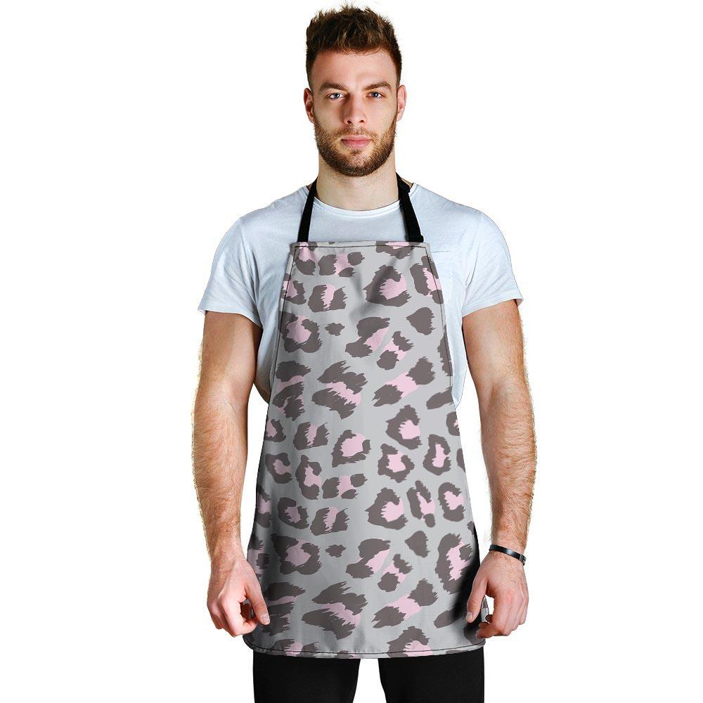 Grey and Pink Leopard Men's Apron-grizzshop