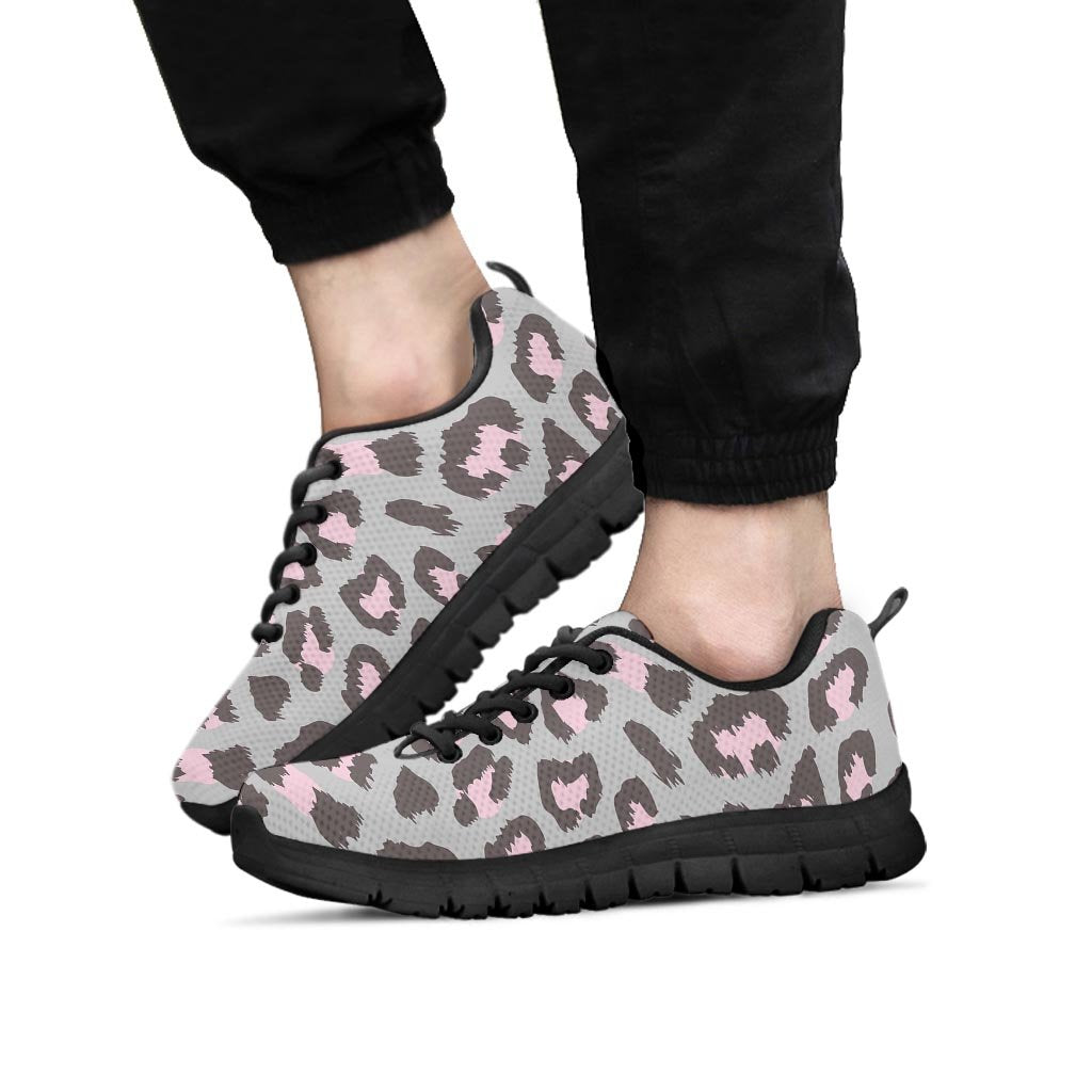 Grey and Pink Leopard Men's Sneakers-grizzshop