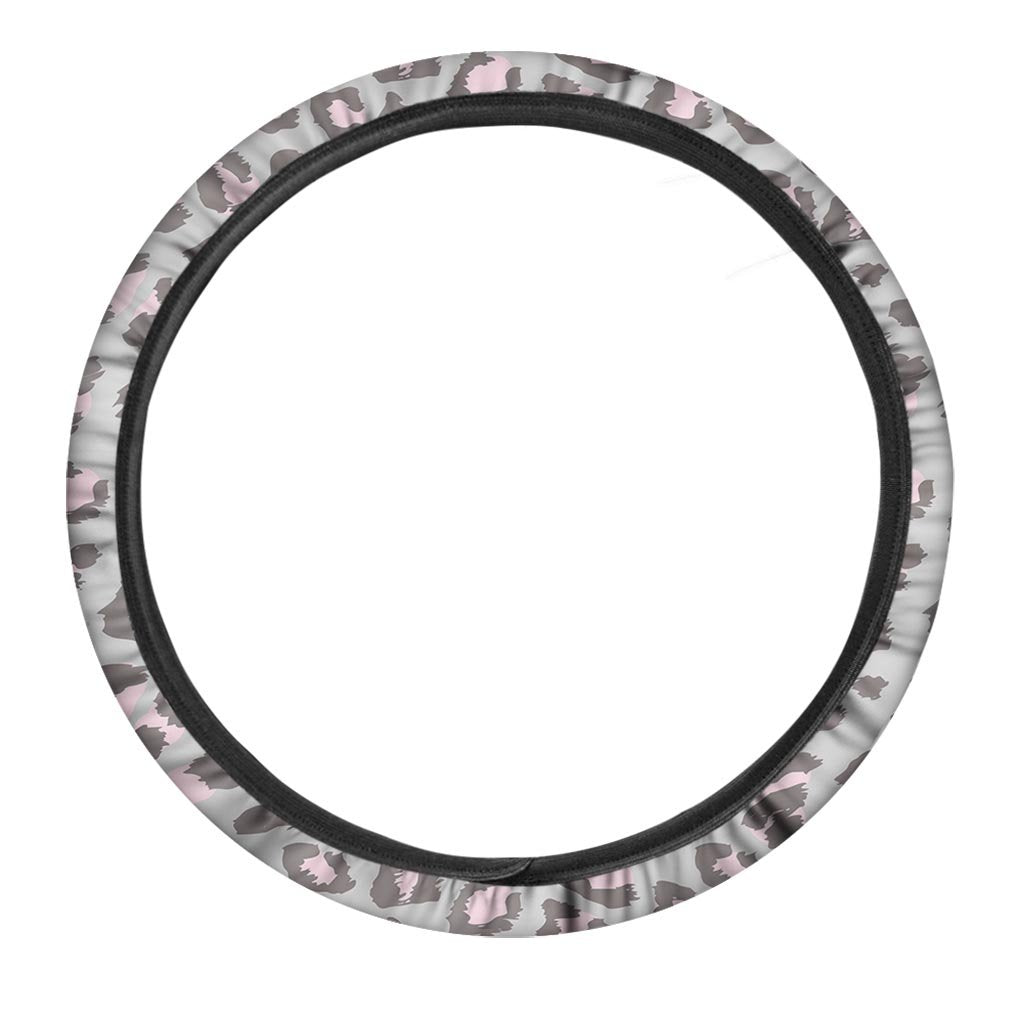 Grey and Pink Leopard Steering Wheel Cover-grizzshop