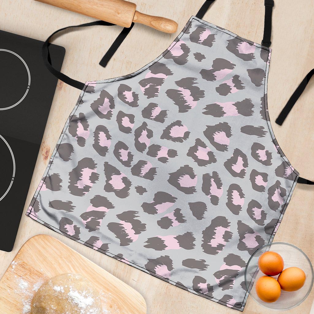 Grey and Pink Leopard Women's Apron-grizzshop