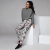 Grey and Pink Leopard Women's Joggers-grizzshop