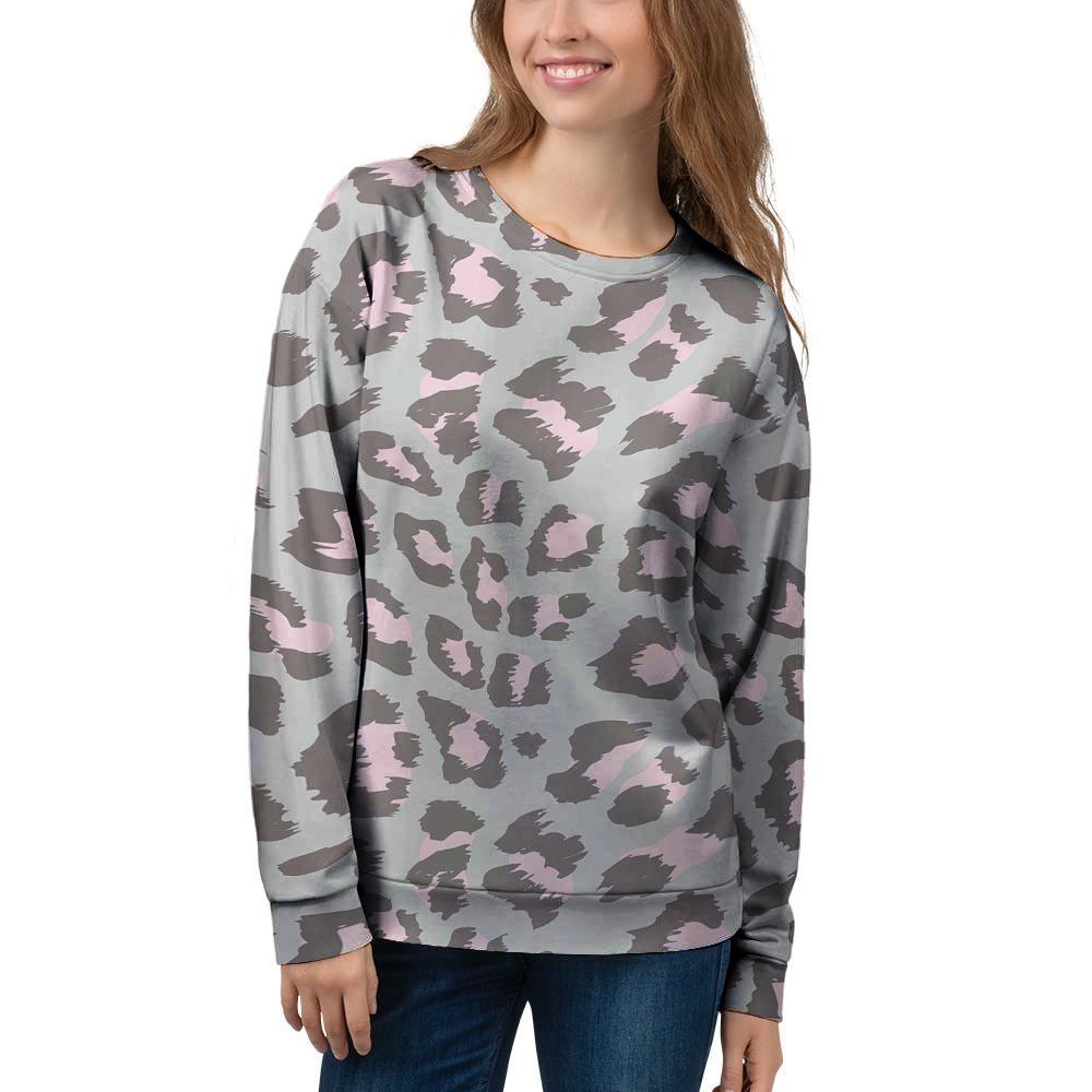 Grey and Pink Leopard Women's Sweatshirt-grizzshop