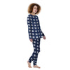 Grid Shibori Print Pattern Women's Pajamas-grizzshop