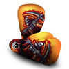 Grim Reaper And Fire Print Boxing Gloves-grizzshop