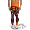 Grim Reaper And Fire Print Men's Leggings-grizzshop