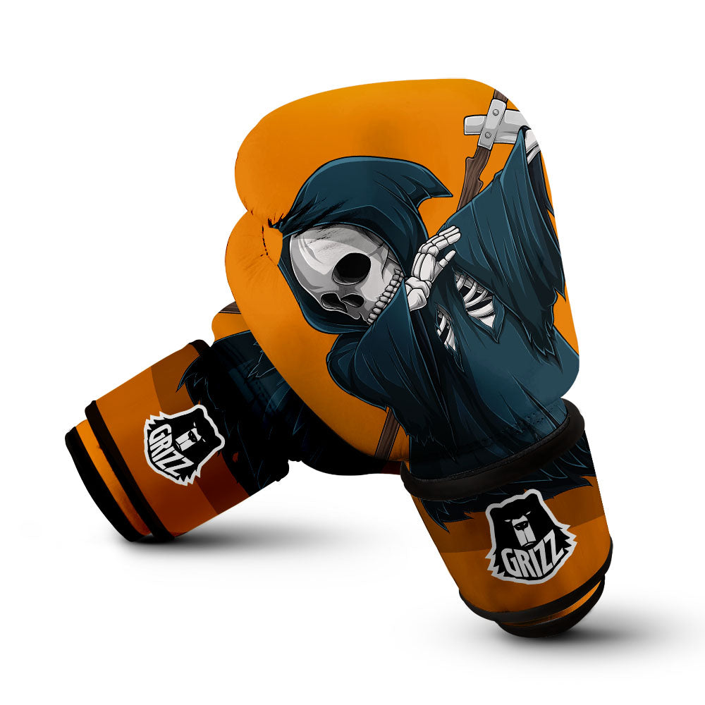 Grim Reaper Skeleton Dap Print Boxing Gloves-grizzshop