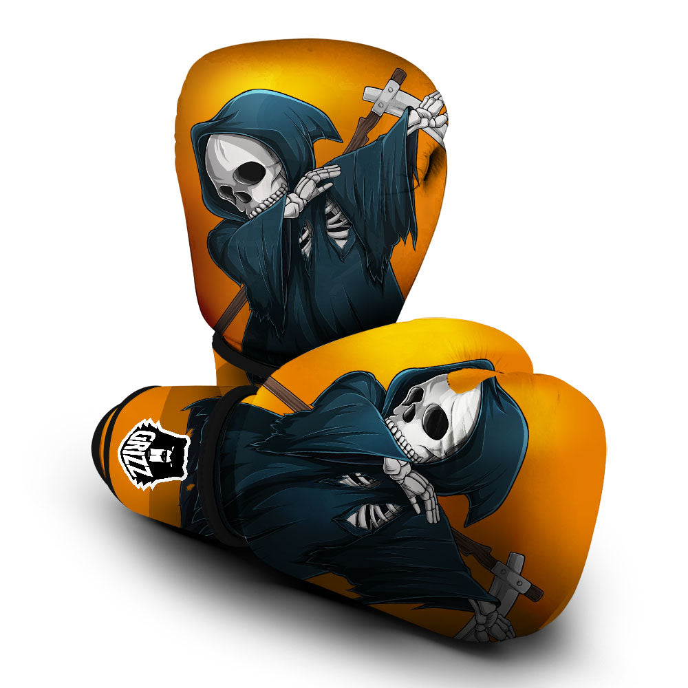 Grim Reaper Skeleton Dap Print Boxing Gloves-grizzshop