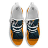 Grim Reaper Skeleton Dap Print White Walking Shoes-grizzshop