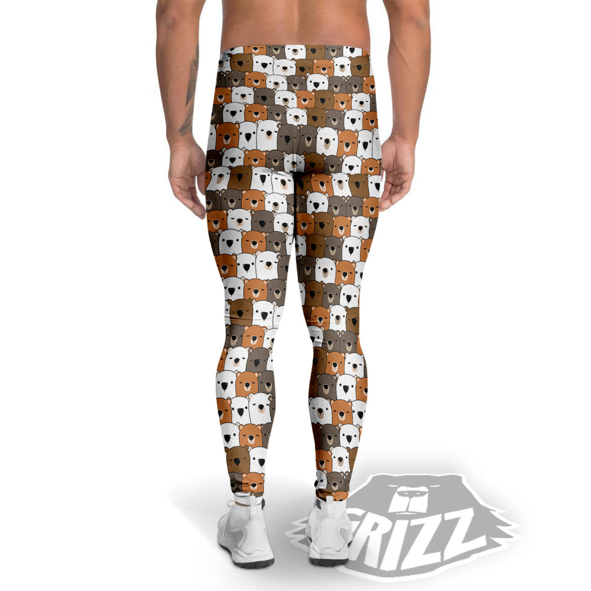 Grizzly Bear Cute Baby Print Pattern Men's Leggings-grizzshop