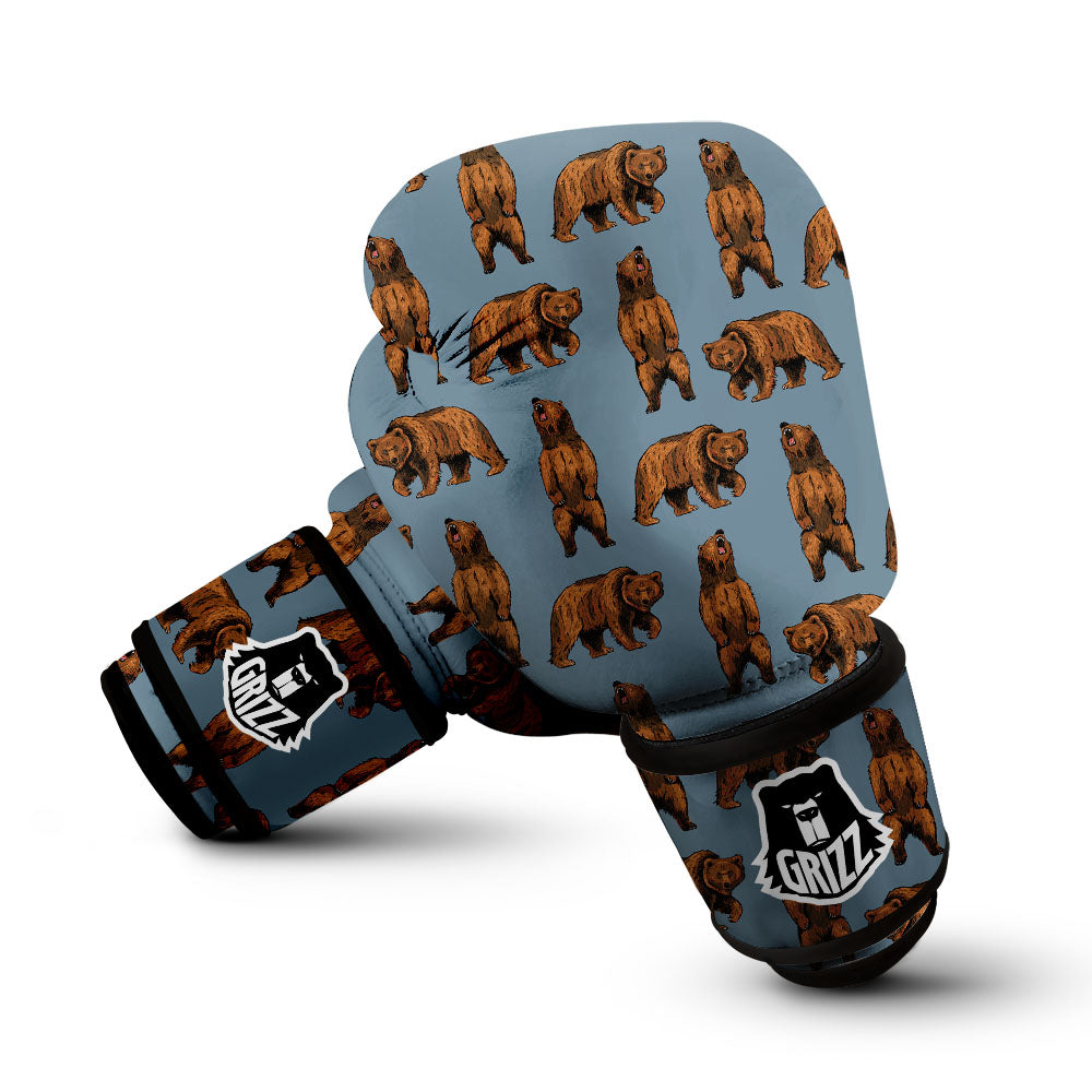 Grizzly Bear Print Pattern Boxing Gloves-grizzshop