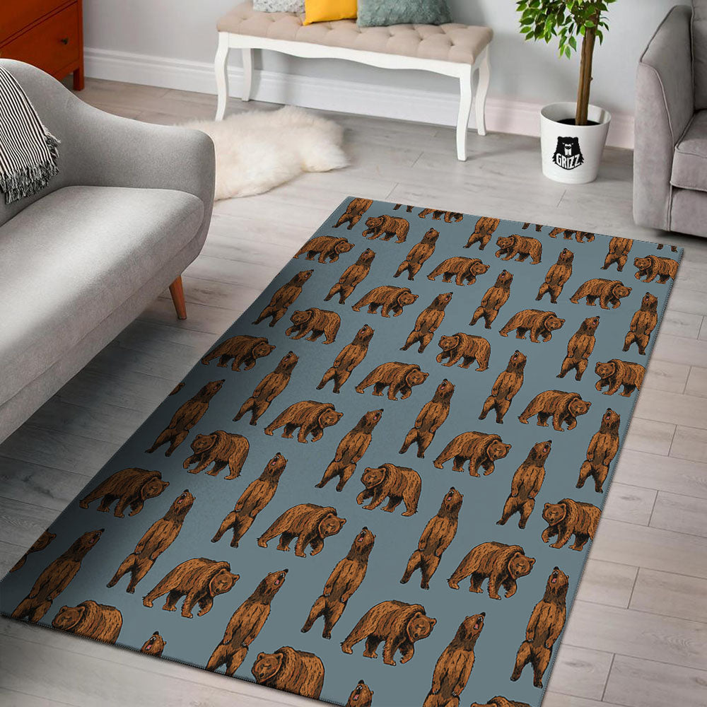 Grizzly Bear Print Pattern Floor Mat-grizzshop