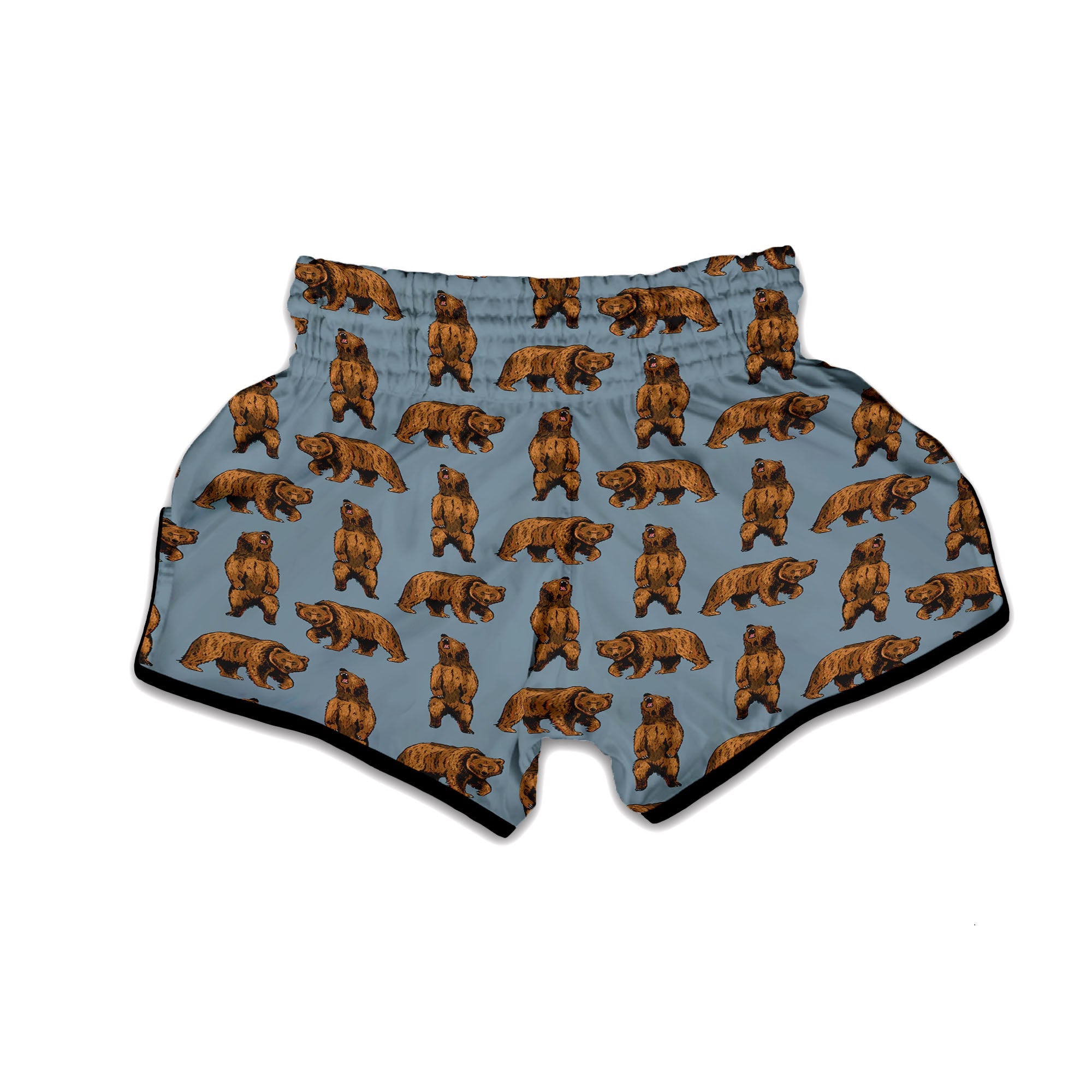 Grizzly Bear Print Pattern Muay Thai Boxing Shorts-grizzshop