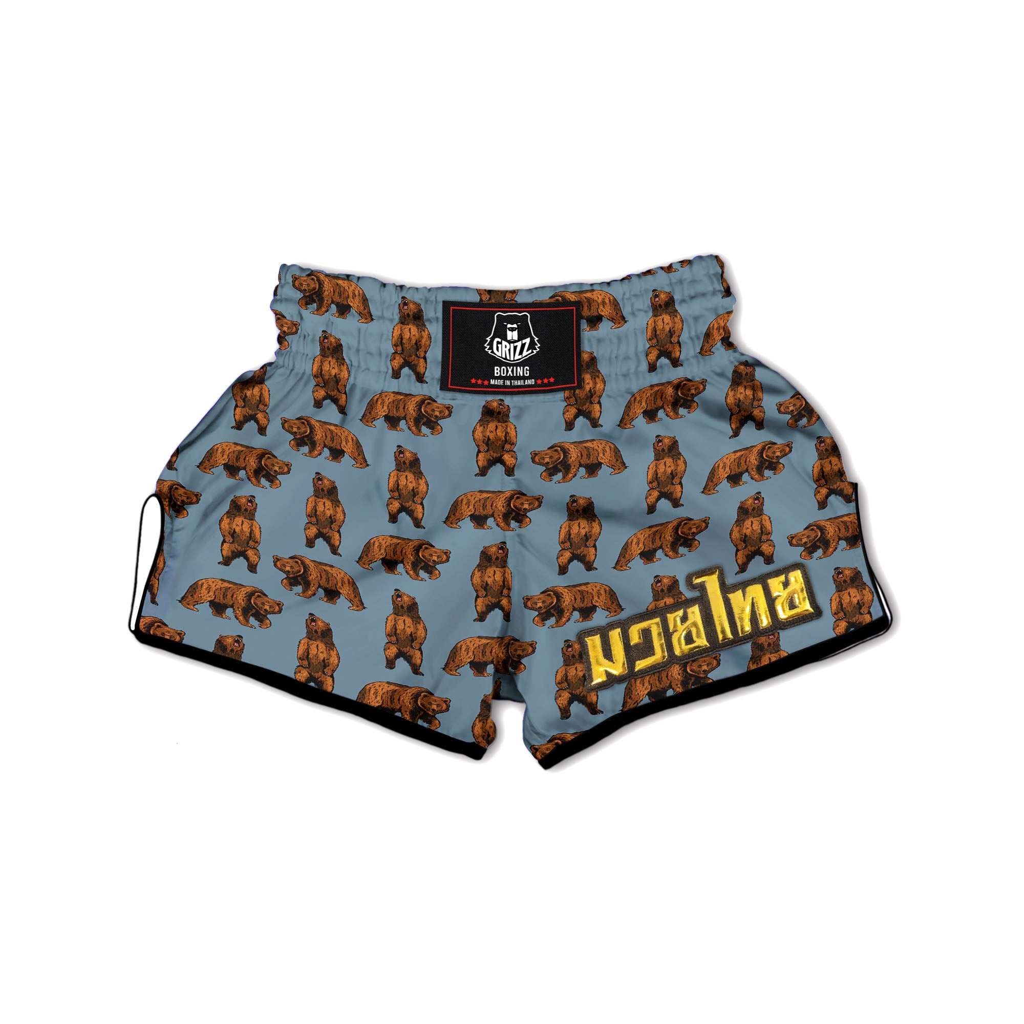 Grizzly Bear Print Pattern Muay Thai Boxing Shorts-grizzshop