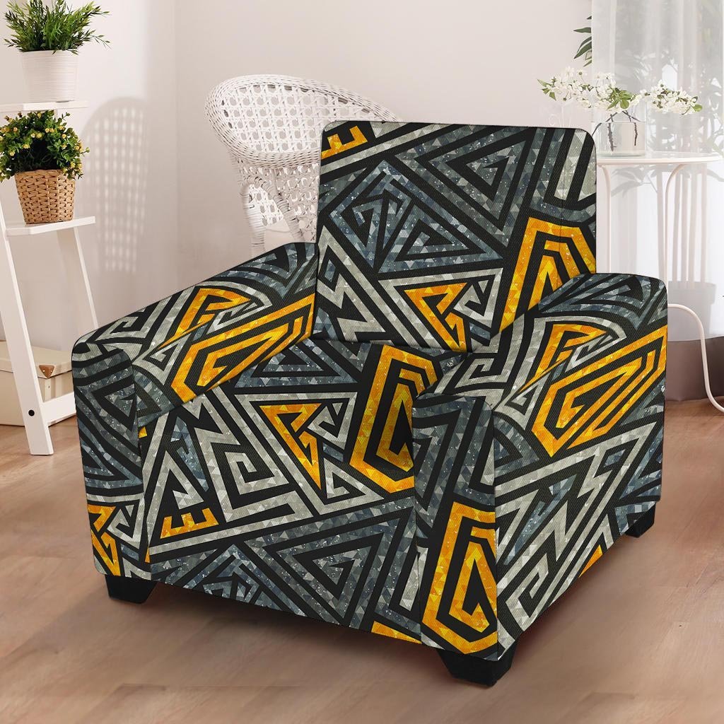 Grunge Geometric Triangle Armchair Cover-grizzshop