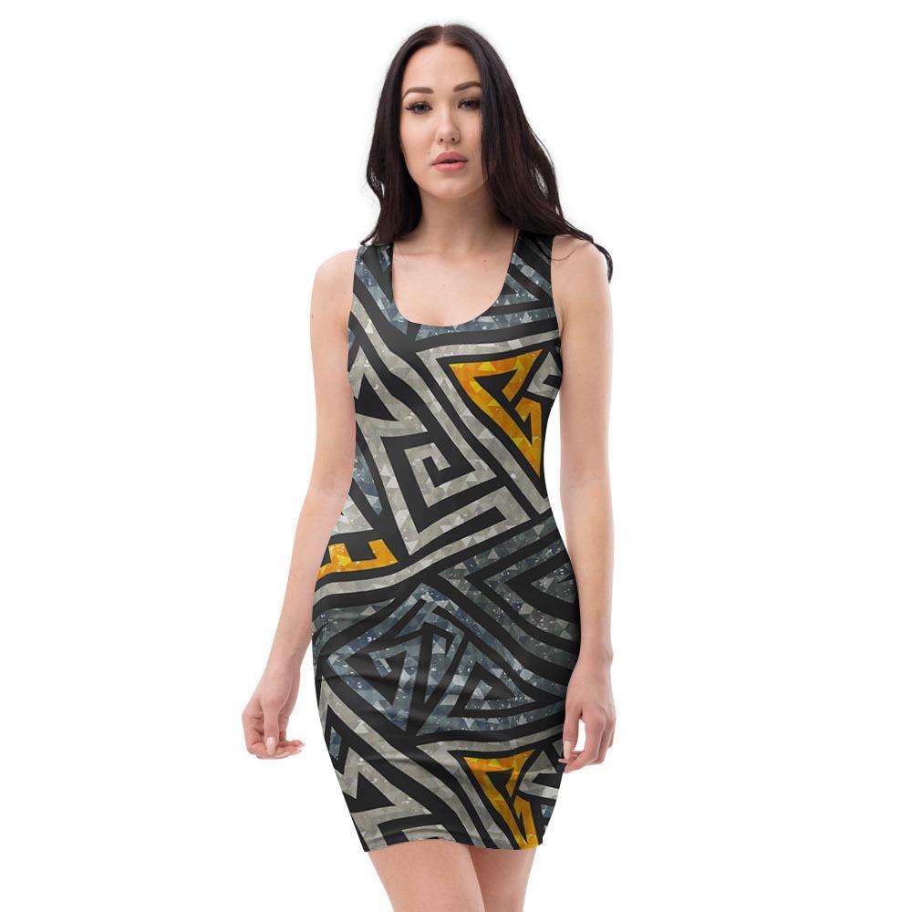 Grunge Geometric Triangle Bodycon Dress-grizzshop