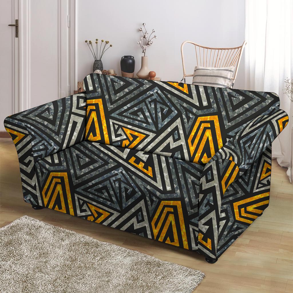 Grunge Geometric Triangle Loveseat Cover-grizzshop