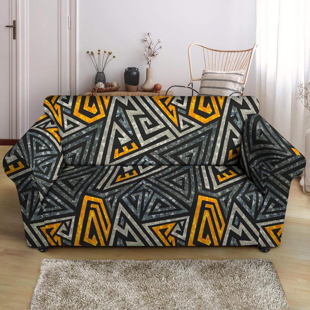 Grunge Geometric Triangle Loveseat Cover-grizzshop