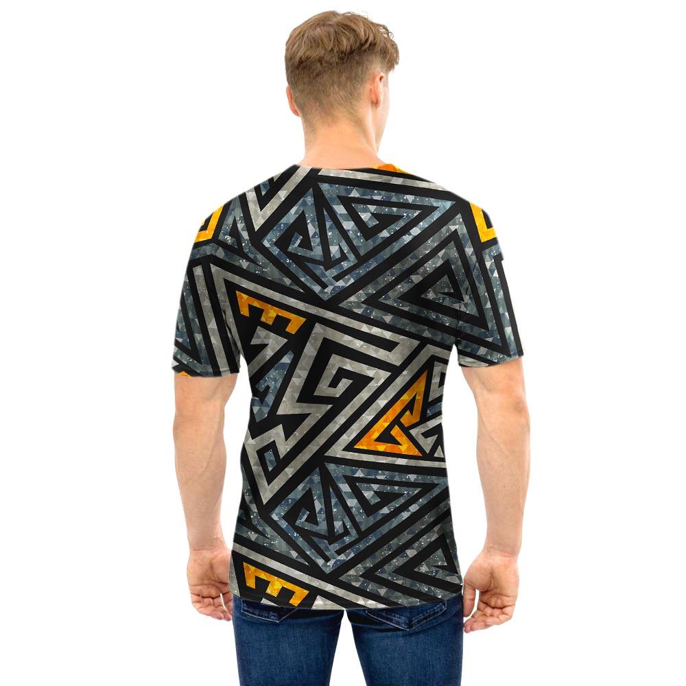 Grunge Geometric Triangle Men T Shirt-grizzshop